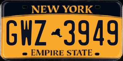 NY license plate GWZ3949