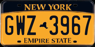 NY license plate GWZ3967