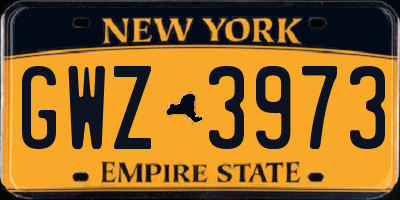 NY license plate GWZ3973