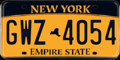 NY license plate GWZ4054