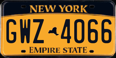 NY license plate GWZ4066