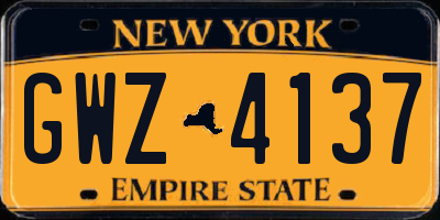 NY license plate GWZ4137