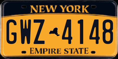 NY license plate GWZ4148