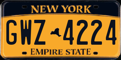 NY license plate GWZ4224