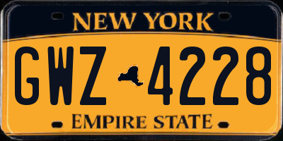 NY license plate GWZ4228