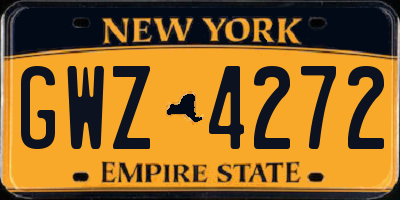 NY license plate GWZ4272