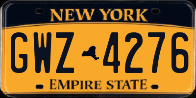 NY license plate GWZ4276
