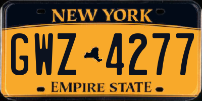NY license plate GWZ4277