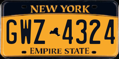 NY license plate GWZ4324
