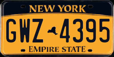 NY license plate GWZ4395