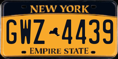 NY license plate GWZ4439