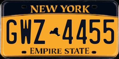 NY license plate GWZ4455