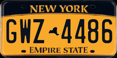 NY license plate GWZ4486