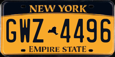 NY license plate GWZ4496