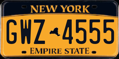 NY license plate GWZ4555