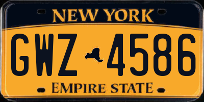 NY license plate GWZ4586