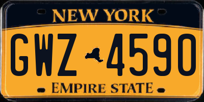 NY license plate GWZ4590