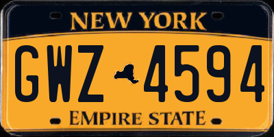 NY license plate GWZ4594