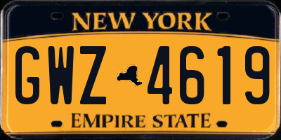 NY license plate GWZ4619