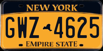 NY license plate GWZ4625