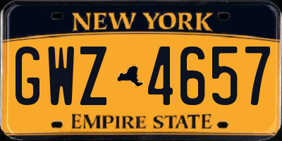 NY license plate GWZ4657