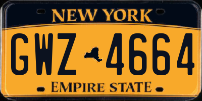 NY license plate GWZ4664
