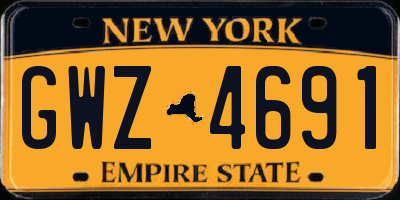 NY license plate GWZ4691