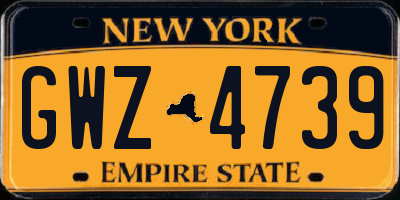 NY license plate GWZ4739