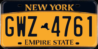 NY license plate GWZ4761