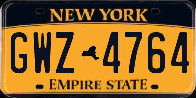 NY license plate GWZ4764