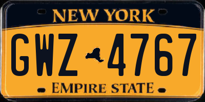 NY license plate GWZ4767