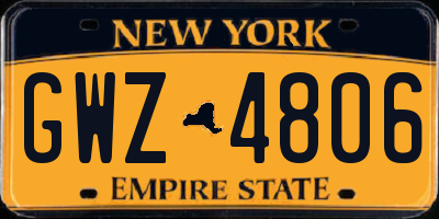 NY license plate GWZ4806