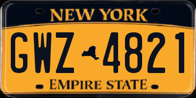 NY license plate GWZ4821