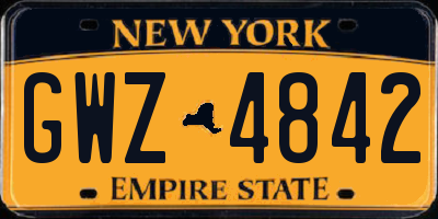 NY license plate GWZ4842