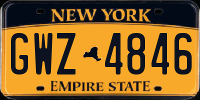 NY license plate GWZ4846