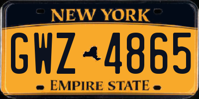 NY license plate GWZ4865