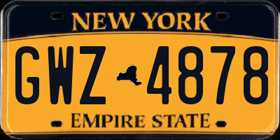 NY license plate GWZ4878