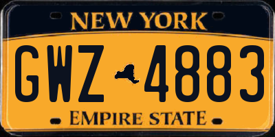 NY license plate GWZ4883