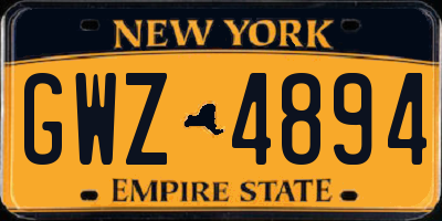 NY license plate GWZ4894
