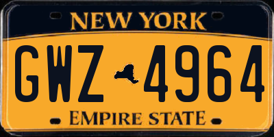 NY license plate GWZ4964