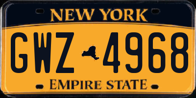 NY license plate GWZ4968