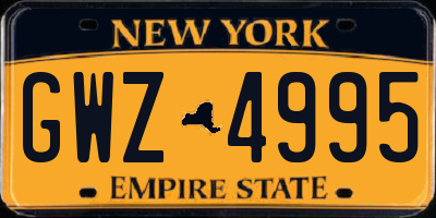 NY license plate GWZ4995