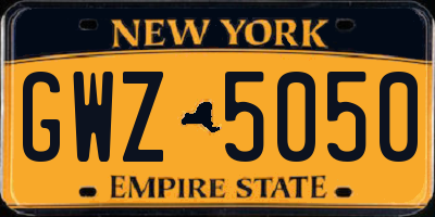 NY license plate GWZ5050