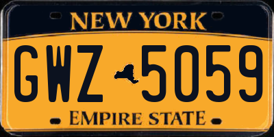 NY license plate GWZ5059