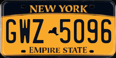 NY license plate GWZ5096