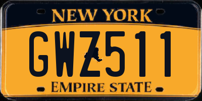 NY license plate GWZ511