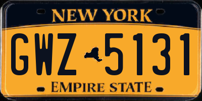 NY license plate GWZ5131