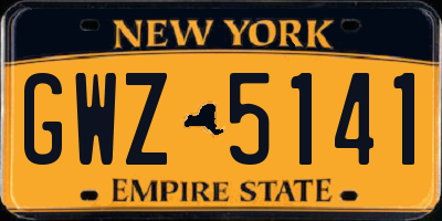 NY license plate GWZ5141