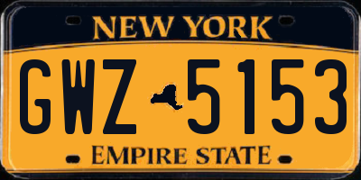 NY license plate GWZ5153