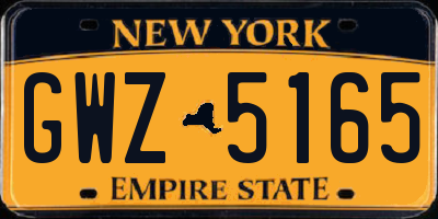 NY license plate GWZ5165